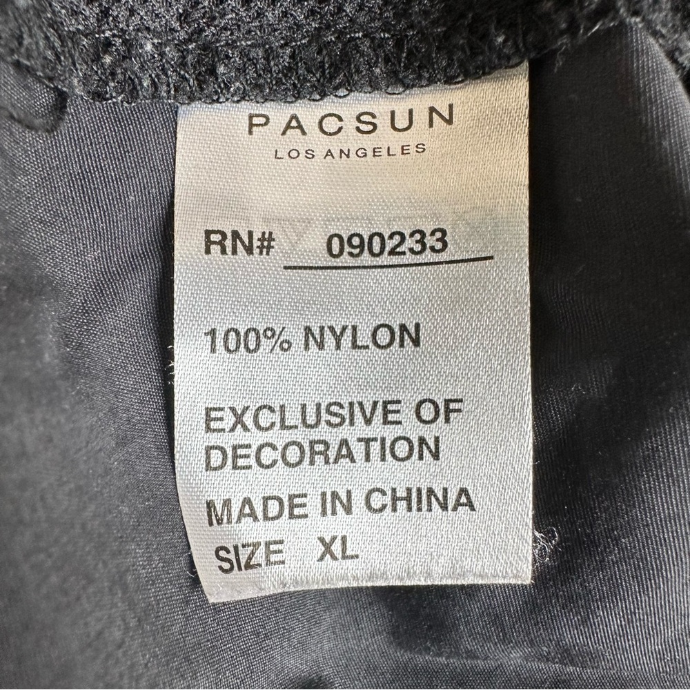 PacSun Nylon Track Pants Joggers Black XL Striped 80s 90s Active Party Dance - Picture 9 of 10